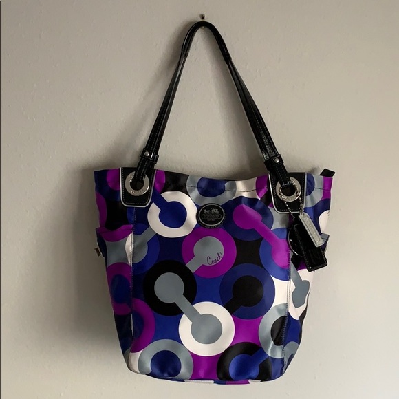 Coach Handbags - Coach Alex Op Art C Bucket Tote 14388 Blue